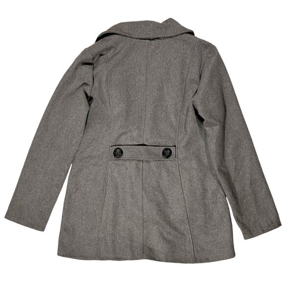 Me Jane Wool Blend Double Breasted Gray Pea Coat XL - Picture 4 of 6